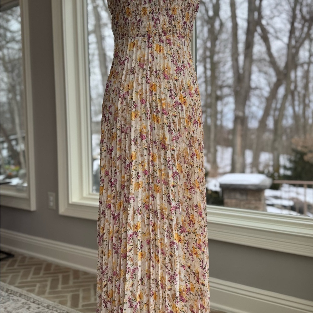 Pink Ruched Tiered Maxi Dress for Prom - Picture 4 of 5
